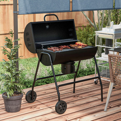 Black Barrel Charcoal BBQ Smoker with Ash Catcher