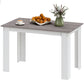47" Kitchen Table for 4-6 People, Dining Table with Wood Effect for Dining Room, Grey