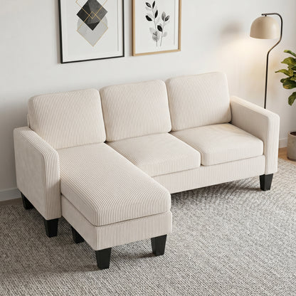 L-Shaped Sectional with Changeable Chaise or Ottoman