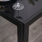 5-Piece Rectangular Glass Kitchen Table and Chairs with Metal Frame and Faux Leather Upholstery for Dining Room, Black
