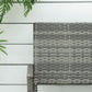 Rattan Wicker Loveseat Garden Bench Hand Woven Portable Backyard Gray