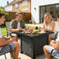 32" Propane Fire Pit Table with Wind Guard and Lid