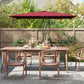 6.6x9.6ft Rectangle Aluminum Tilt Patio Umbrella, Garden Market Parasol, Outdoor Sunshade Canopy with Crank, Wine Red