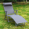 Folding Steel Chaise Lounge with 7 Backrest Positions
