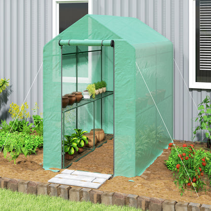 73" x 47" x 75" Walk-In Greenhouse with Roll-Up Door