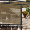 13' x 10' Khaki Patio Pergola with Retractable Canopy