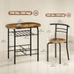 Dining Table Set of 3, Kitchen Table and Chairs Set for 2 with Shelf, Living Room Rustic Brown