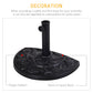 20 lbs Resin Half Round Patio Umbrella Base 20" Outdoor Decorative Parasol Stand Holder For Φ1.5", Φ1.9" Pole, Black