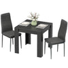 Square Dining Table Set for 2 with PU Leather Chairs