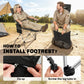 Set of 2 Reclining Camping Chair with Foot Rest, Folding Camping Chair w/ Headrest, Cup Holder, Storage Bag, Black