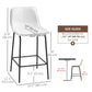 Bar Stools Set of 2, Upholstered Counter Height Bar Chairs, Kitchen Stools with Steel Legs