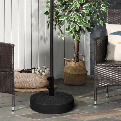 Black Heavy-Duty Fillable Umbrella Base with Steel Pole
