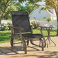 Outdoor Glider Chair, Patio Glider with Steel Frame and Mesh Fabric, Outdoor Chair for Backyard, Garden, Porch, Black