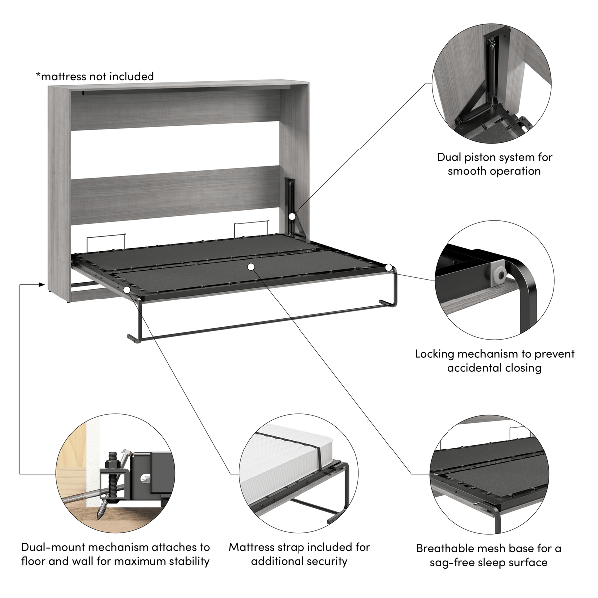 Claremont Horizontal murphy wall bed, photo 22