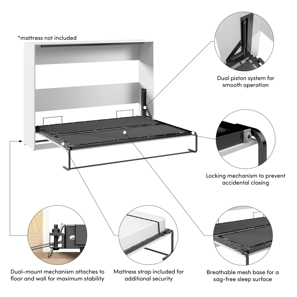 Claremont Horizontal murphy wall bed, photo 9