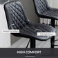 Bar Stools Set of 2, Swivel Counter Height Barstools with Back, Footrest, Adjustable Height, Black