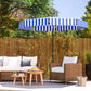 8.7FT Tilting Patio Umbrella with 8 Ribs, Crank Handle, Air Vent for Outdoor, Garden and Pool, Navy Blue