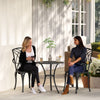 Brown 3-Piece Cast Aluminum Bistro Set with Umbrella Hole