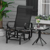 Patio Glider with Breathable Mesh Fabric, Outdoor Glider Chair, Garden Rocking Gliding Seat for Patio, Yard, Porch, Black