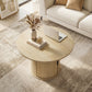Round Coffee Table, 31.5" Center Table, Natural Wood