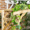 Natural Wood Garden Arch with 2-Person Bench
