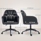 Swivel Office Chair, Faux Leather Desk Chair with Adjustable Height for Living Room, Bedroom, Study, Black