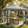 10' x 10' Double Roof Gazebo with Netting and Curtains
