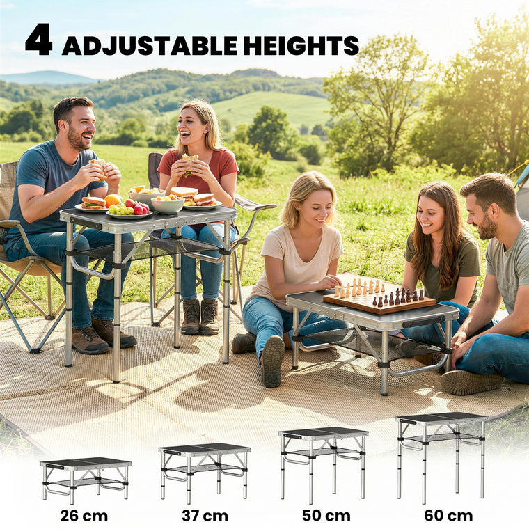 2ft Folding Camping Table with Mesh Storage Layer