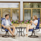 Patio Dining Chairs Set of 2, 360° Swivel Rocking Outdoor Chairs with Armrests, Breathable Mesh, Navy Blue