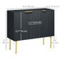 Modern Storage Cabinet Sideboard Buffet Cabinet with Gold Legs for Living Room Dining Room Hallway Black