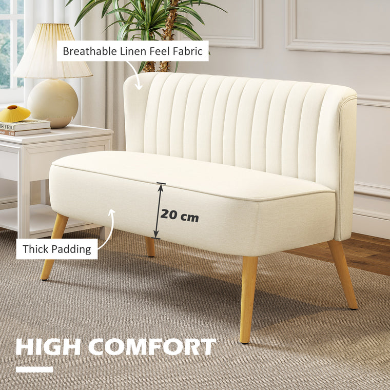 2-Seater Sofa with Wood Legs