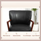 Accent Chair, Modern Armchair, Faux Leather Upholstered Living Room Chair with Wood Legs and Wide Padded Seat, Black