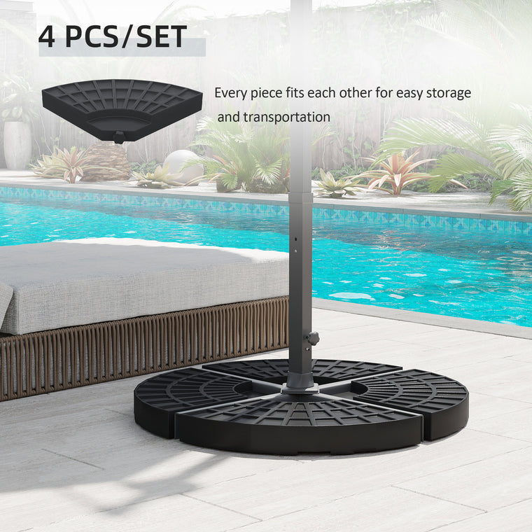 Set of 4 Portable Umbrella Base Weights for Cross Base