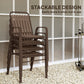 Stackable Outdoor Dining Chairs Set of 4, for Patio, Balcony, Deck, Garden, Dark Brown