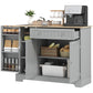 Modern Sideboard Cabinet, 41" Kitchen Buffet Cabinet with Drawer, Adjustable Shelf, 3 Doors for Dining Room, Grey