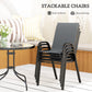 Five-Piece Steel Patio Set, with Glass-Top Table - Dark Grey