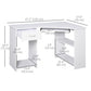 47" L-Shaped Desk with Keyboard Tray, Computer Corner Desk for Small Space with Shelves, Drawer, CPU Stand, Home Office Writing Table, White