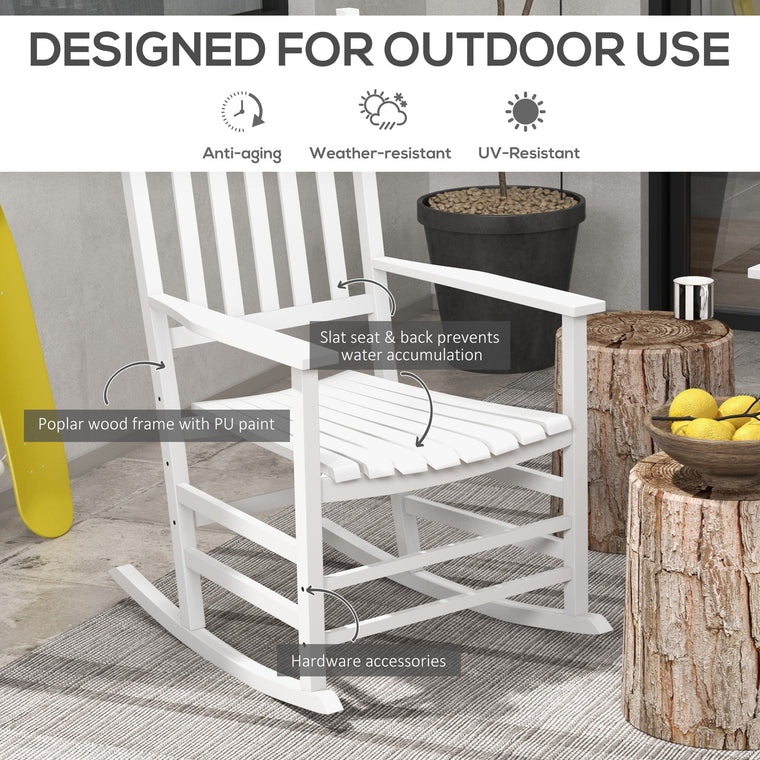 3-Piece Wooden Rocking Chair Set with Folding Table