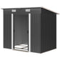 7' x 4' Metal Storage Shed, Lockable Tool Unit - Black