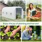 14.6x6.6x6.6ft Walk-in Tunnel Greenhouse Portable Garden Plant Growing Warm House with Door and Ventilation Window White