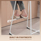 Modern Bar Stools Set of 2, PU Leather Barstools, Counter Height Kitchen Chairs for Breakfast Bars, Dining Room, White