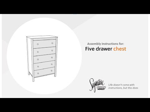 Simmenfort - Five Drawer Chest - Navy Blue