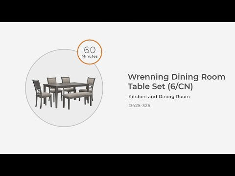 Wrenning - Dining Room Table Set (Set of 6) - Gray
