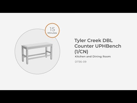 Tyler Creek - DBL Counter UPH Bench  - Antique Black