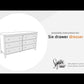 Simmenfort - Navy Blue - Six Drawer Dresser