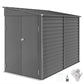4.6' x 9' Steel Outdoor Storage Shed, Lean to Shed, Metal Tool House with Foundation Kit, Lockable Doors, Gloves and 2 Air Vents for Backyard, Patio, Lawn, Dark Grey