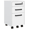 3-Drawer Vertical Filing Cabinet with Lock - White