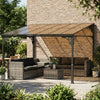 11' x 10' Outdoor Pergola, Wall Mounted Hardtop Lean-to Gazebo with Polycarbonate Roof and Metal-Aluminium Frame