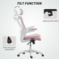 Ergonomic Office Chair, Swivel Desk Chair with Adjustable Lumbar Support, Headrest and Height, Flip-up Armrests, Pink