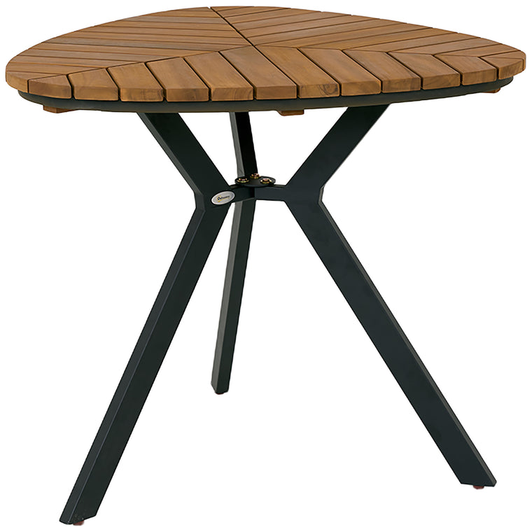 35.4" Acacia Wood Dining Table with Steel Legs